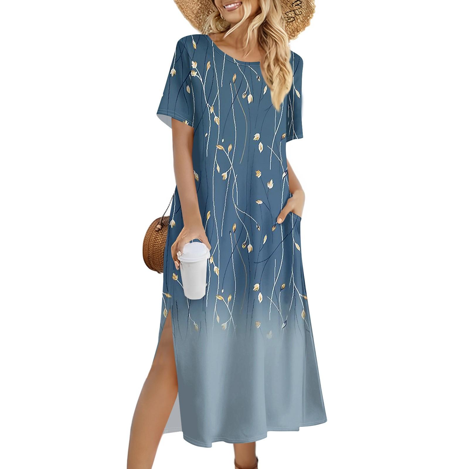 

Женское модное летнее платье с цветочным принтом, повседневное пляжное платье, облегающее праздничное платье M