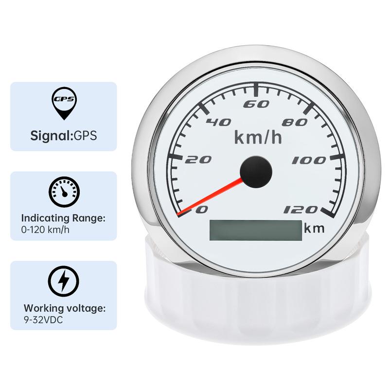AD Marine Boat Car GPS Speedometer 85MM Waterproof Speed meter 30km/h 60km/h 120km/h 200km/h Odometer with 7Color LED Customized