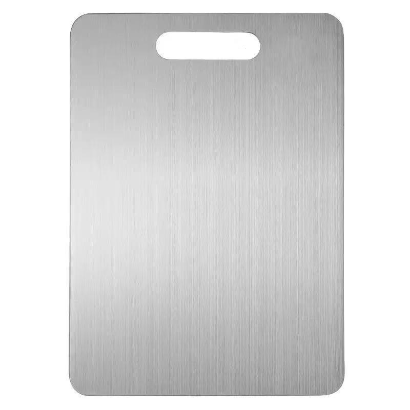Dual-Sided Antibacterial Stainless Steel Cutting Board for Vegetables & Meat with Rolling Pin