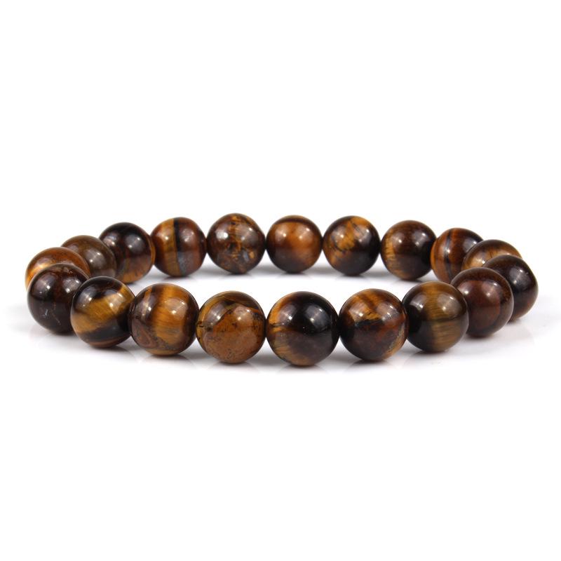 Natural 3A Tiger Eye Stone Bracelet - Colored Buddhist Prayer Beads Handcrafted Jewelry