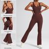 Women's High-Elastic Seamless Flare Jumpsuit - Quick-Drying Fitness Bodysuit
