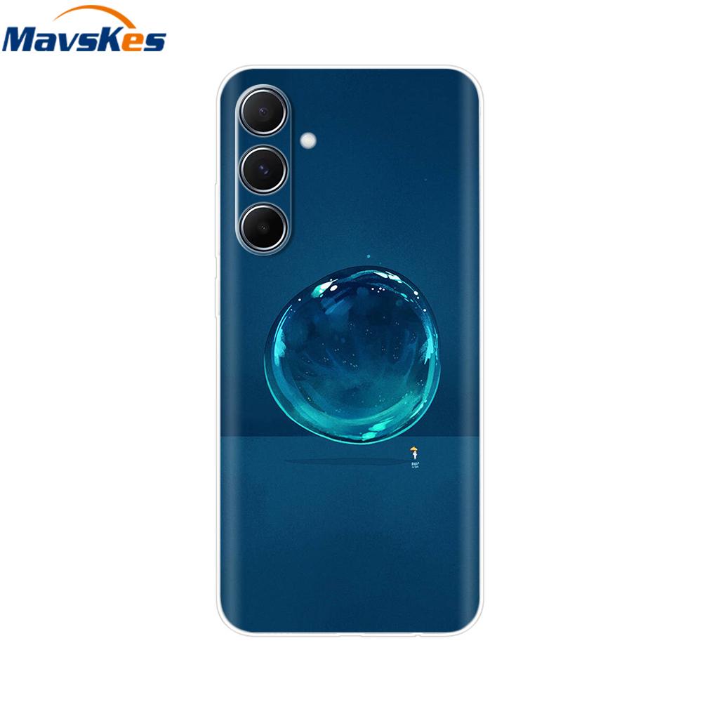 For Samsung Galaxy M35 5G Case Cute Cat Flower Painted Phone Cases For Samsung M35 Case M 35 SM-M356B Silicone Clear TPU Fundas