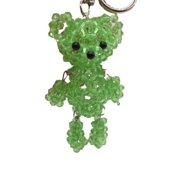 Keychain Pendant, Cartoon Bear Handcrafted Metal Keychain with Glossy Realistic Surface, DIY Animal Beading Kit for Backpack or Handbag