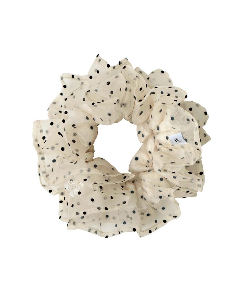 Has Hml002 Dot Ruffle Lace Scrunchie