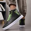 Fashion Print High-top Shoes Men Comfortable White Leather Sneaker Men Lightweight Men's Skateboard Shoes Big Size 48 Zapatillas