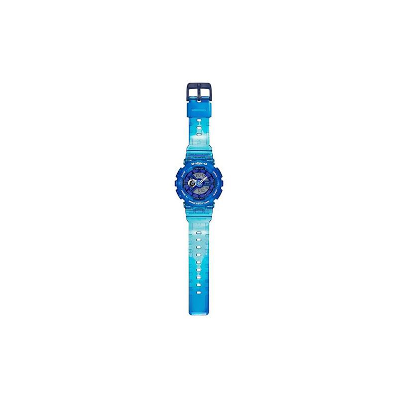 Casio CASIOBABY-G Series Translucent Jelly Vibrant Street Classic Pointer Dual Display Sports Waterproof Quartz Movement Resin Strap BA-110JM-2A