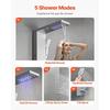 VEVOR Shower Panel Tower System with Rainfall Waterfall Shower Head, LED, 53 In Brushed Stainless Steel Shower Column, 5-Function Faucet