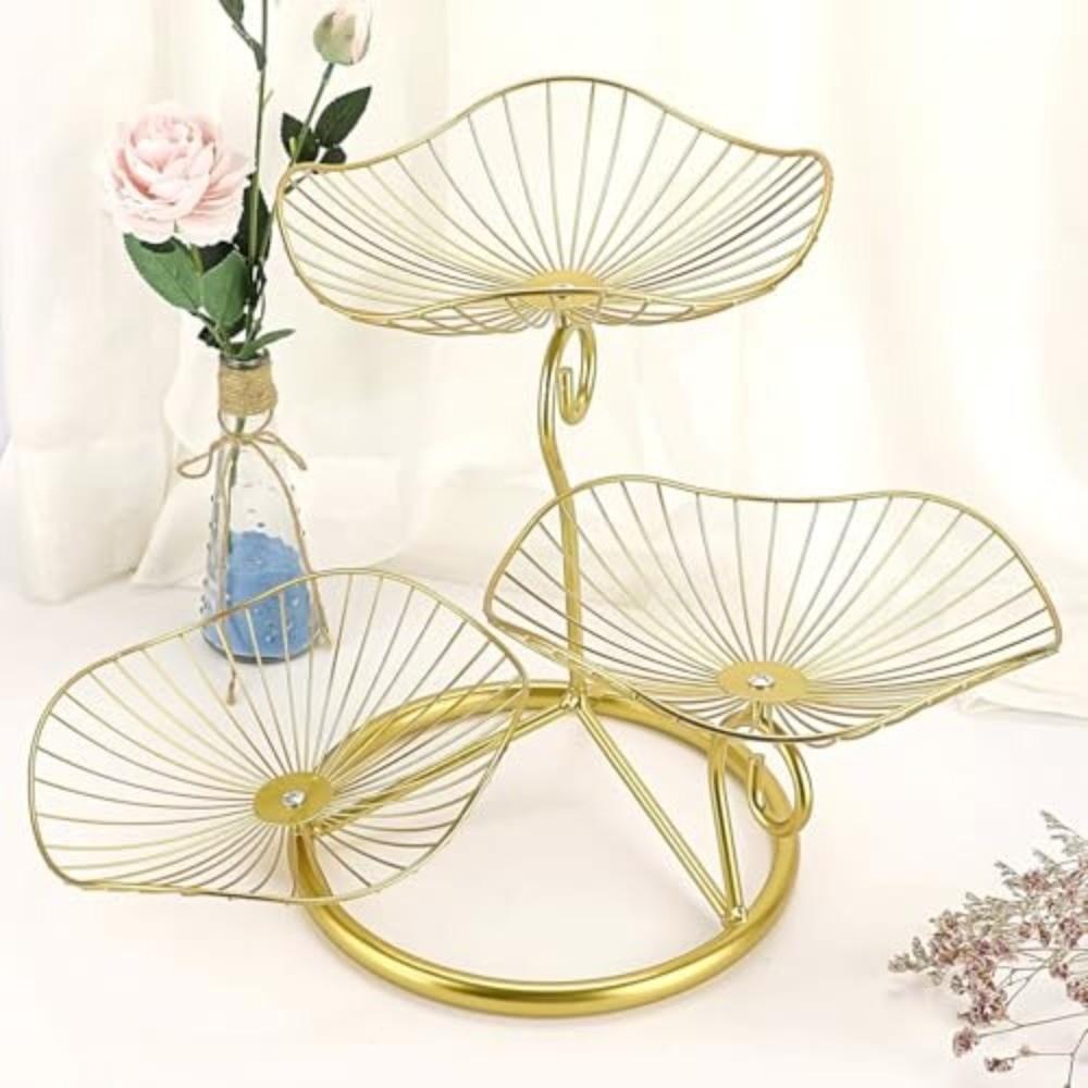 Lotus Leaf Shape Fruit Bowls Stand Vintage Table Countertop Holder  Vegetables Storage