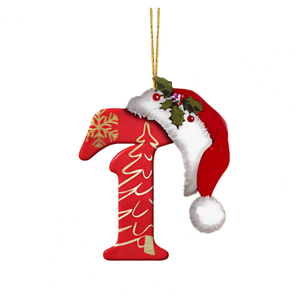 Christmas Tree Letter Decorations Ornaments Set with Santa for Home Holiday