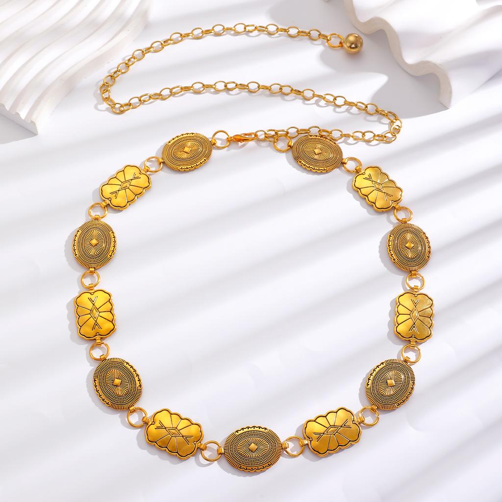 Retro Geometric Fringe Coin Waist Chain For Women Fashion Decorative Belly Dance Dress Ethnic Style Belt