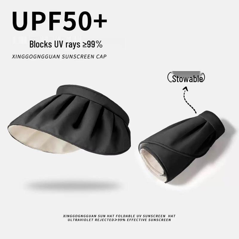 Women's UV Protection Open-Top Beach Hat with Face Cover