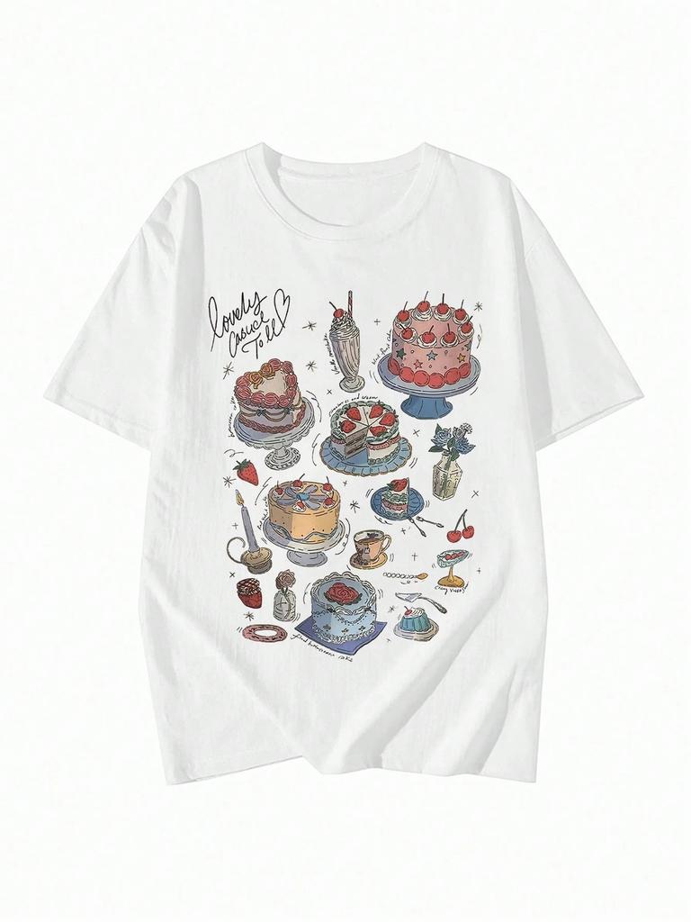 New Stylish Summer Tshirt For Unisex Unisex Loose Drop Shoulder Round Neck Tee Japanese Korean Style With Cartoon Print