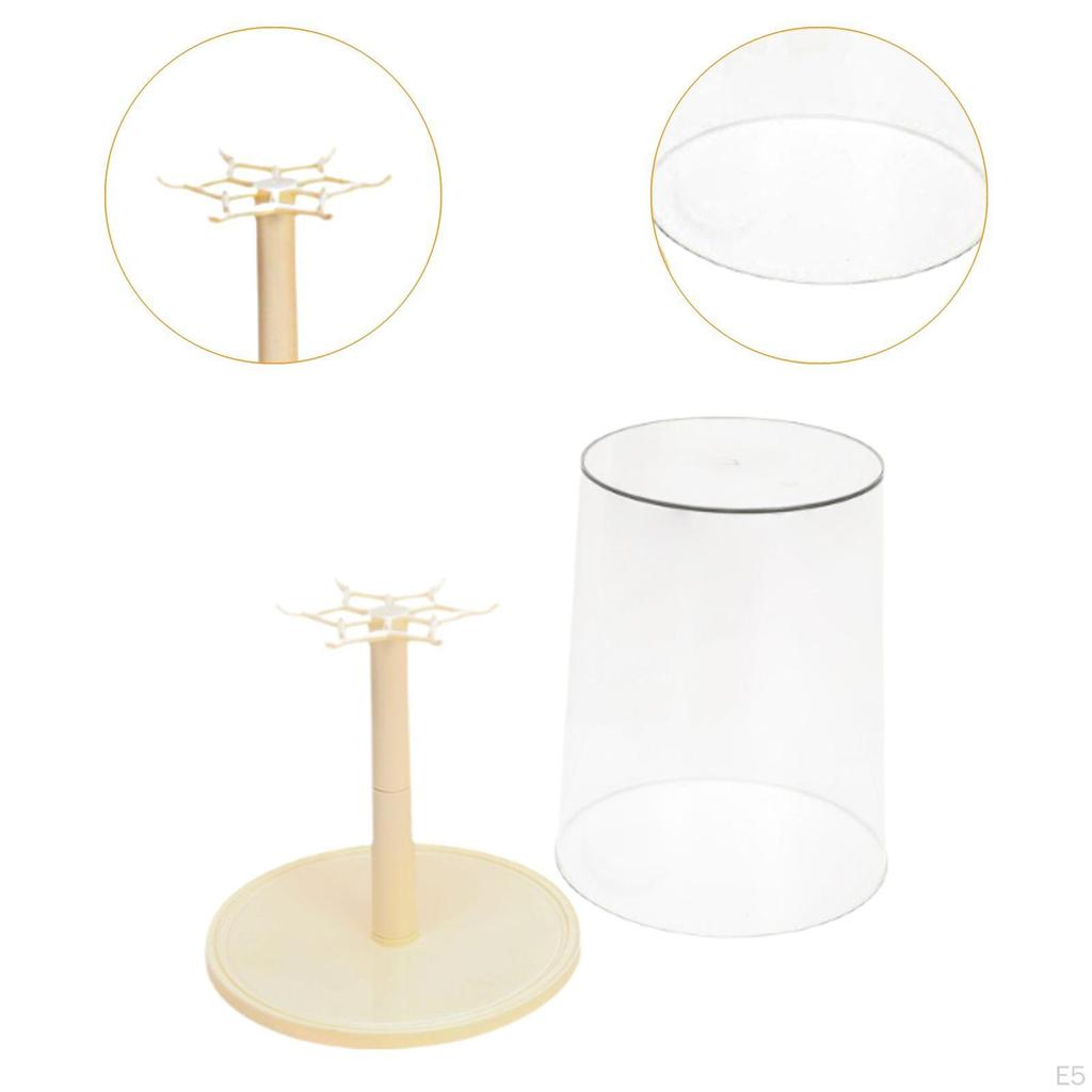 Clear Figure Display Case Rotating Stand for Collectibles Doll Storage Box