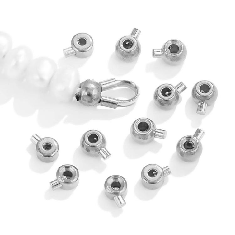 20 Pack Stopper Spacer Bead Finishing Clasps Stainless Steel Positioning Clasp