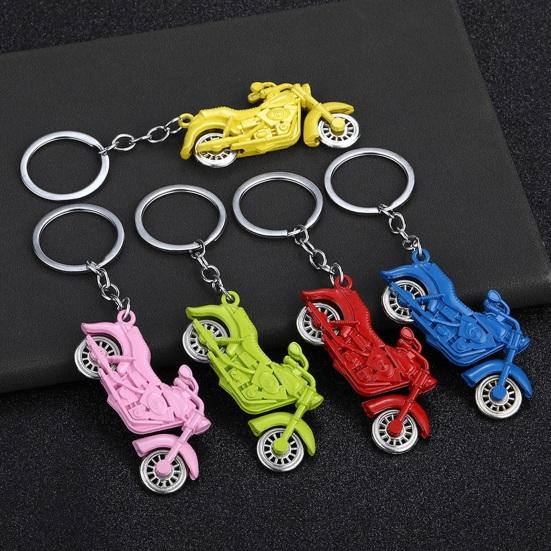 Keychain Pendant Motorcycle Design Zinc Alloy Key Chain with Metal Chain Buckle Lightweight Key Holder Backpack Car Accessory