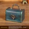 Lockable Wooden Storage Box Retro Vintage Keepsake Chest for Jewelry Necklace Postcard Collectibles Bedroom Home Decor