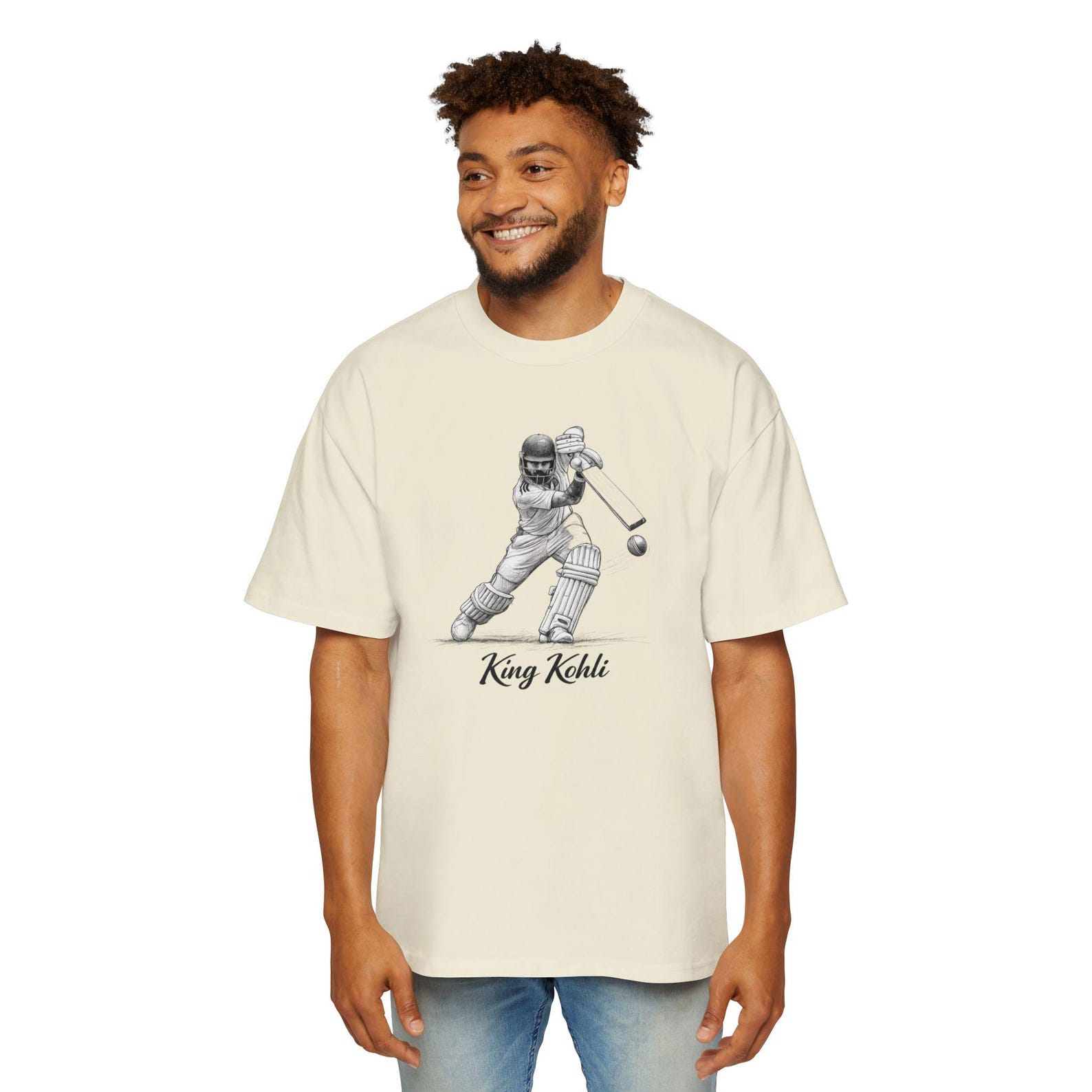 King Kohli Cricket T-Shirt, Oversized Team India Fan Tee 3XL