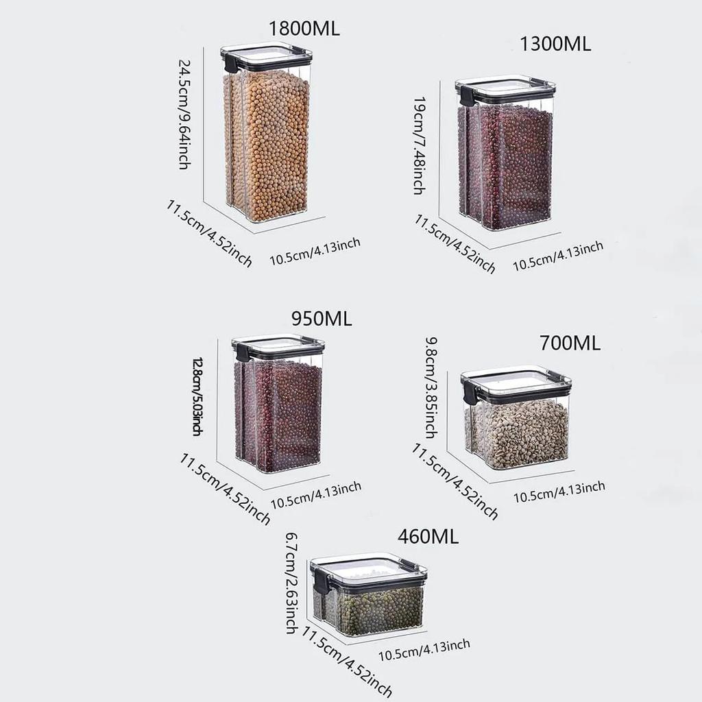 Sealed Jars Kitchen Grain Storage Organizer Large Tank Plastic Moisture-proof Storage Box Household Seasoning Jars Set