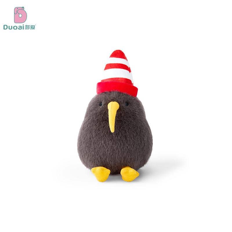 

12cm Cartoon Cute Kiwi Plush Doll Orange Roadblock Xmas Holiday Hat Bird Plush Toy Home Decoration Christmas Present Designed For Kids about 12cm