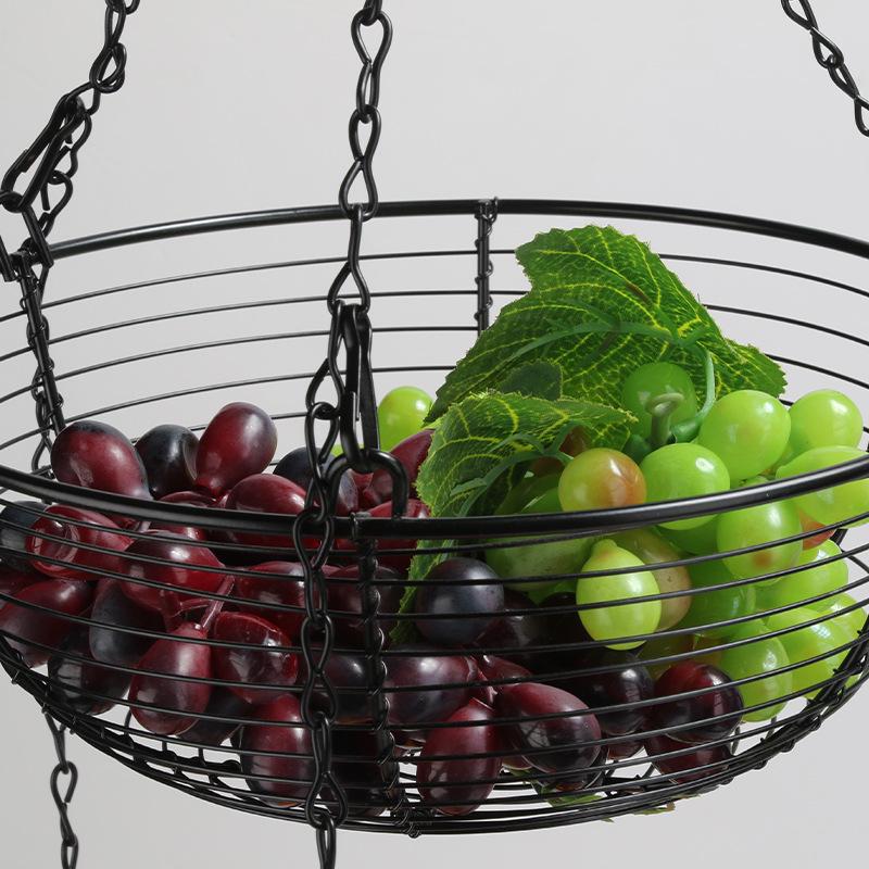 European Wrought Iron 3-Tier Detachable Fruit Basket and Cradle for Home Decor
