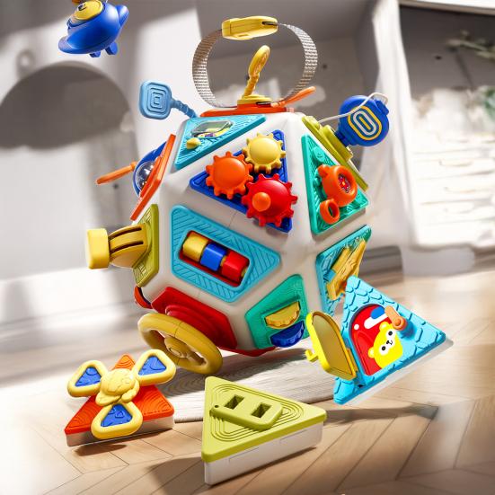 Montessori Early Education Toy Toddler Busy Board Cube Toys 22-in-1 Montessori Sensory Toy for 1-3 Year Old Boys Girls