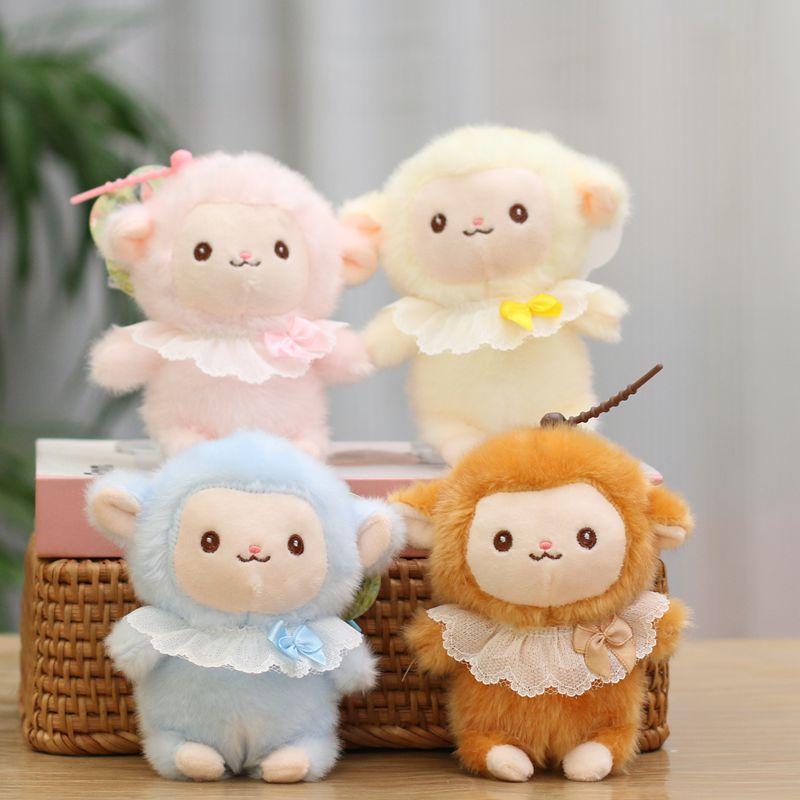Pp Cotton Little Sheep Plush Keychain Fluffy Soft Cartoon Animal Stuffed Doll Comfortable Portable Sheep Plush Keyring