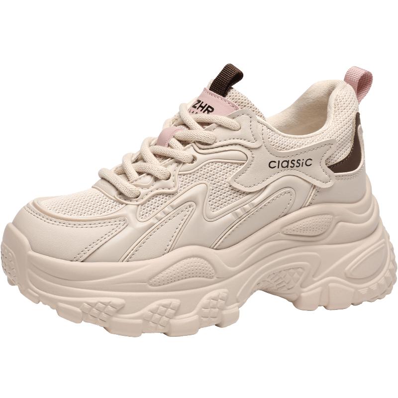 ZHR Women s Chunky Platform Dad Sneakers with Hidden Heel 230