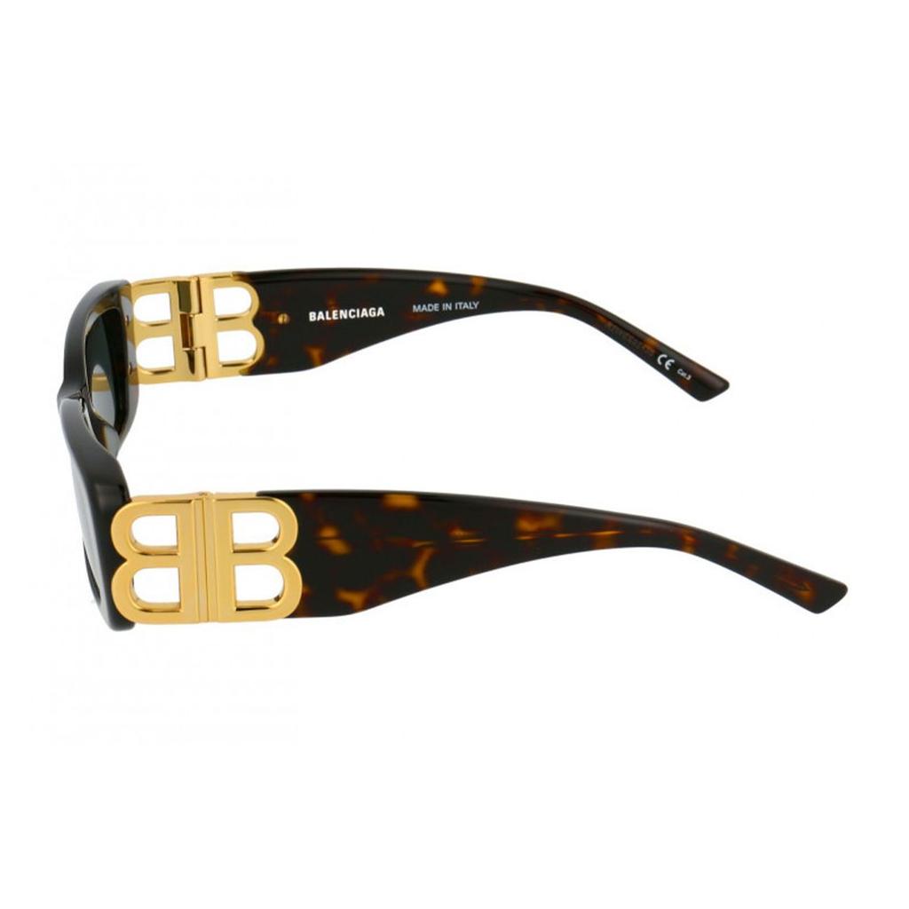 Balenciaga Rectangular Sunglasses Havana/Gold Unisex Eyewear Brown BB0096S-002