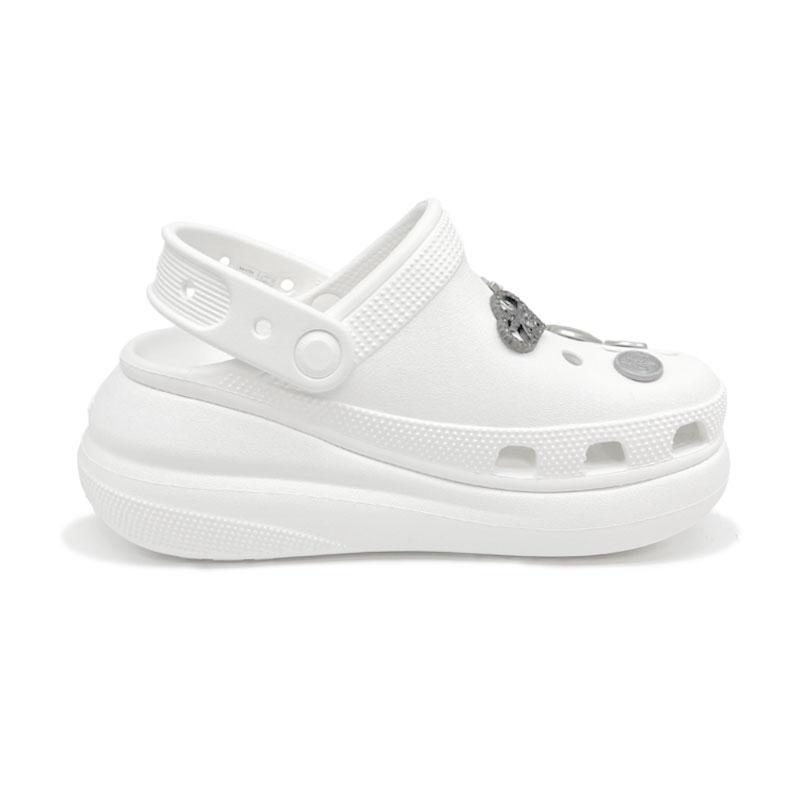 Crocs Crush Clog EVA Lost Saturn High Street Fashion Simple and Versatile Vintage Style Hole Shoes Women's White