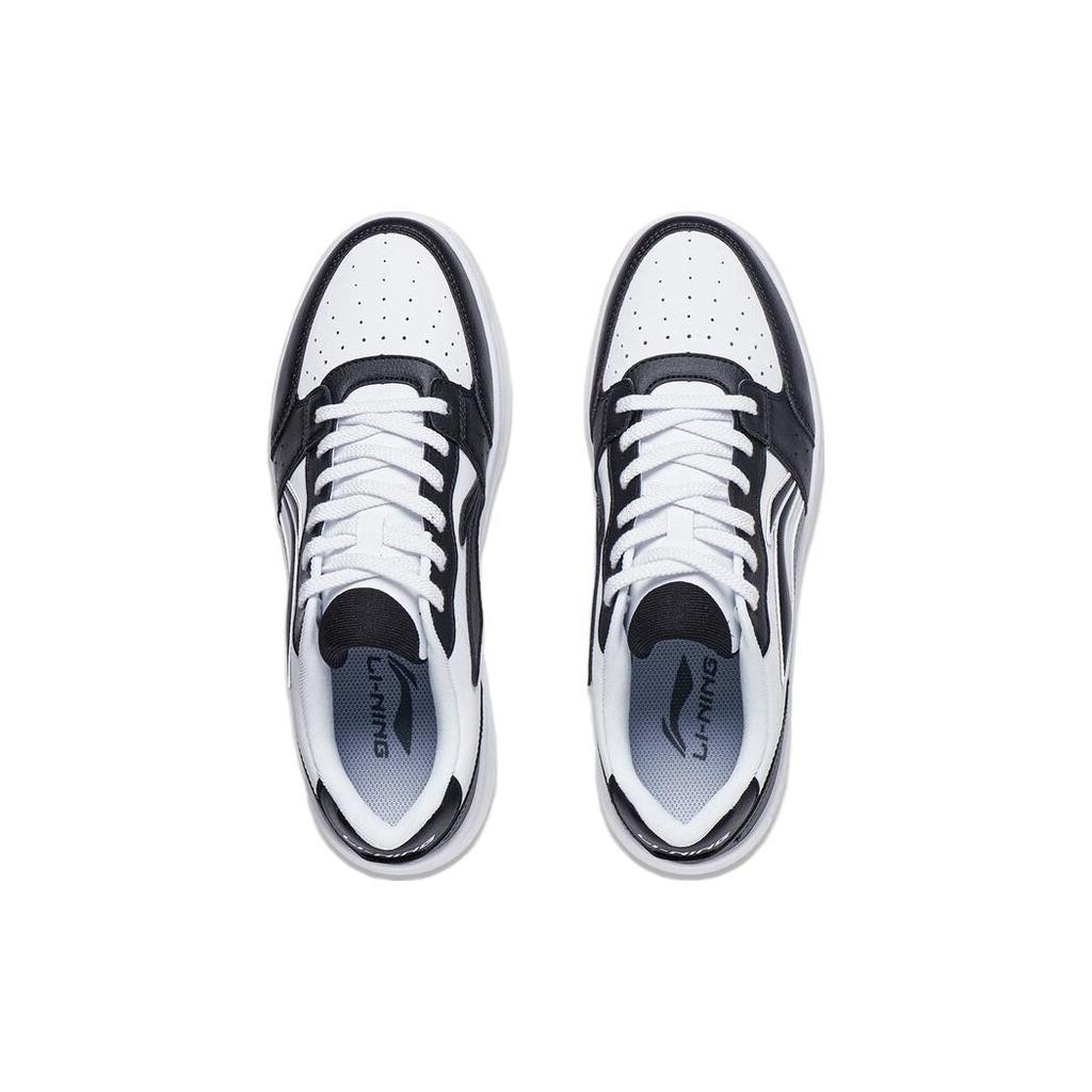 New LiNing Acer Truncatum Slip Resistant Cushioning Wear Resistant Low Top Skateboard Shoes Men's White Black AGCT339-5