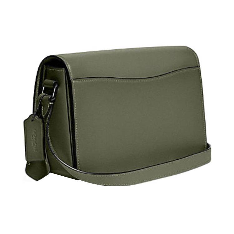 New COACH Studio Leather Small Square Bag, Camera Bag, Crossbody Bag Medium Size Women's Army Green C6641-V5ARY