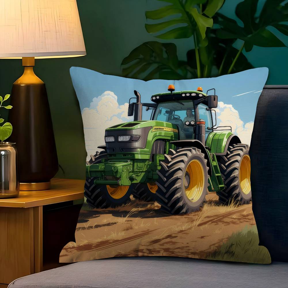 Car Tractor Decorative Personalized Pillow Dust Cover Bedroom Kids Party Decoration Pillowcase Birthday Children Gift