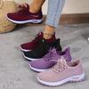 Freizeit-Sportschuhe für Damen - Atmungsaktive Mesh-Sneaker mit dicker Sohle, Leichte Schnür-Laufschuhe, Bequem
