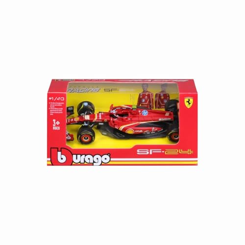 Burago 1/43 Scale Ferrari SF-24 2024 Imola GP No. 55 C. Sainz Jr. Finished Model 18-36844SI