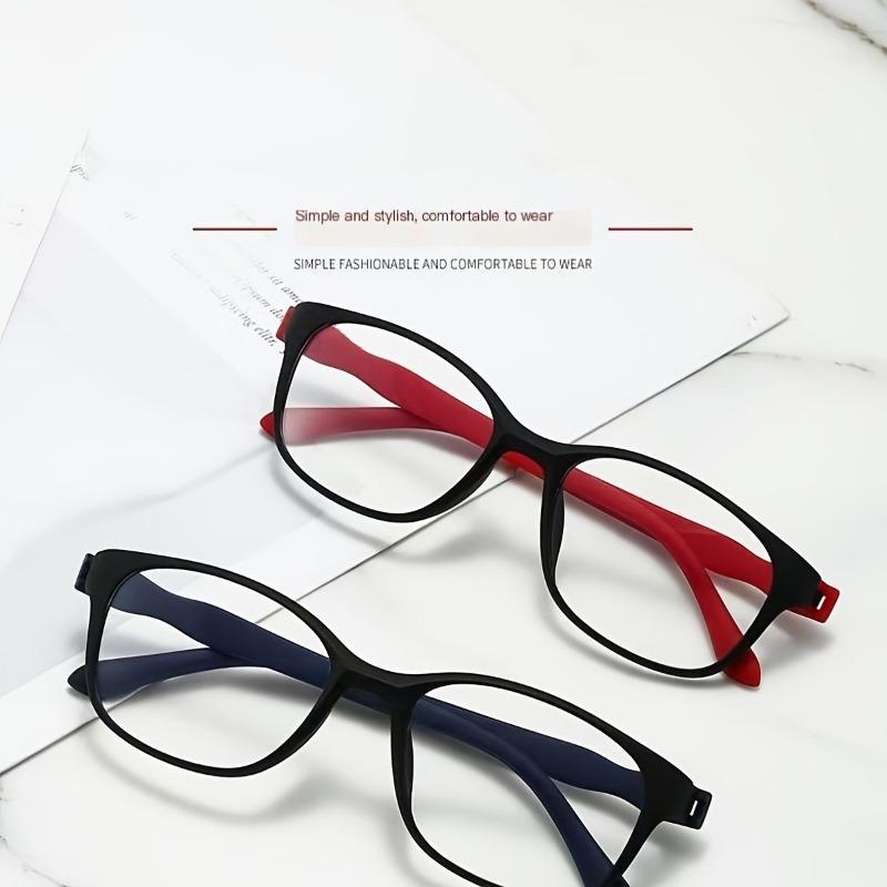 A Pair of Rectangular Frame Gradient Glasses Anti Slip Blue Light Shielding Suitable for Office and Casual Wear