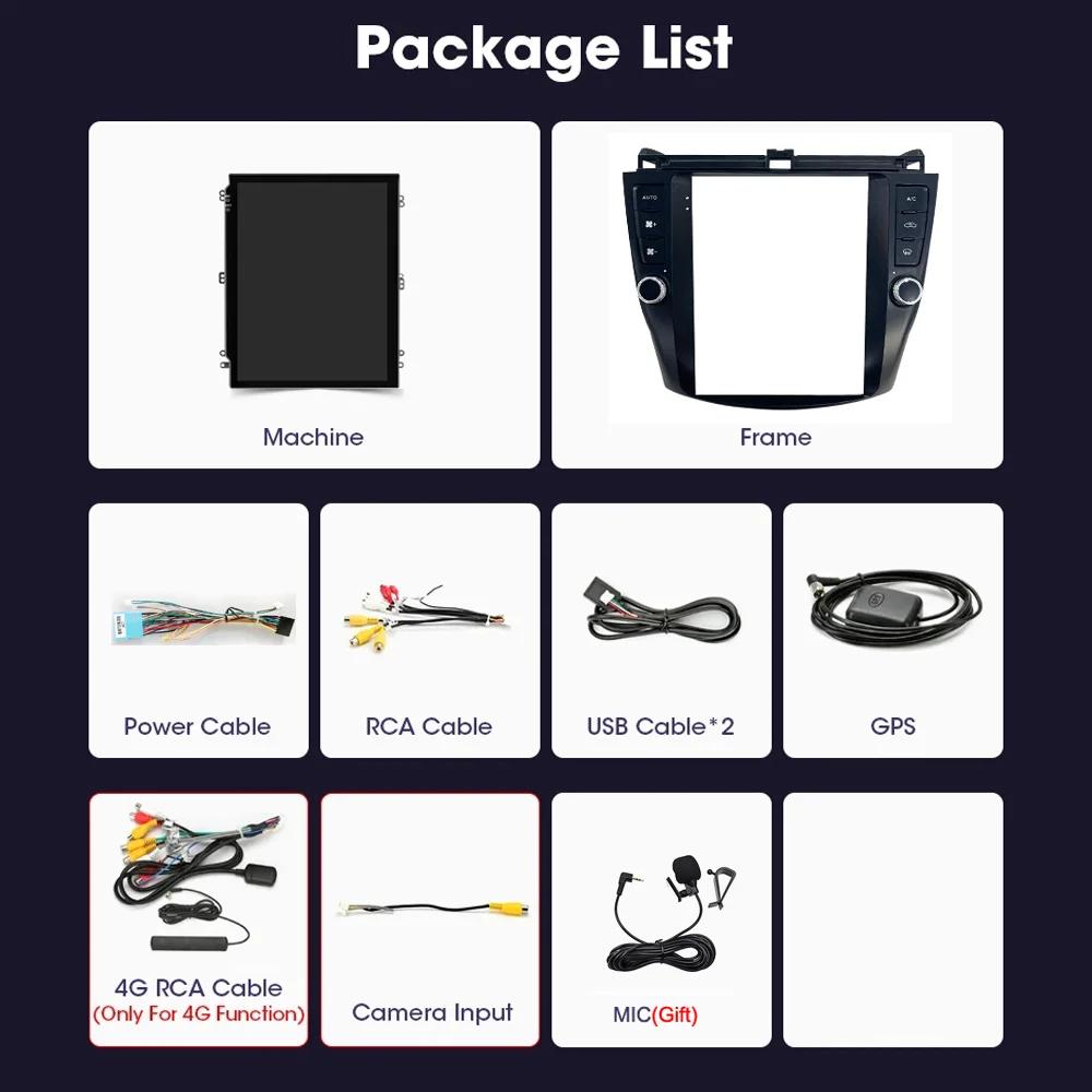 9.7" Tesla Sceen Car Radio For Honda Accord 7 2003-2008 Android Multimedia Player Navigation Wireless Carplay HeadUnit Stereo