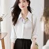 Women Blouses Shirts 2025 Spring Long Sleeve Women Blouse Shirt Turn Down Collar White Chiffon Blouse Shirt Women Tops J832