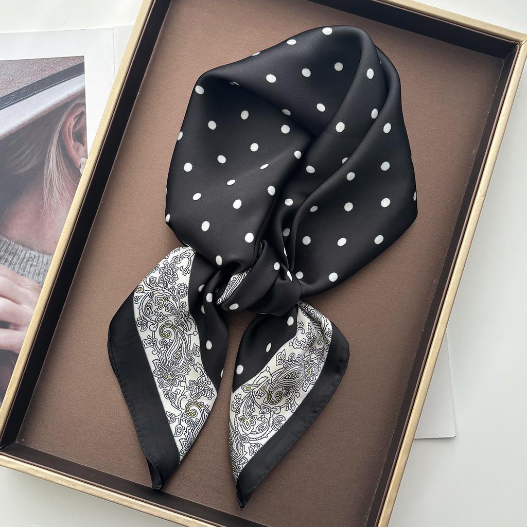 Women New Silk Feeling Square Scarf Shawl Design Paisley Neck Scarves Wrap Head Kerchief Hair Band Lady Bandana Ties