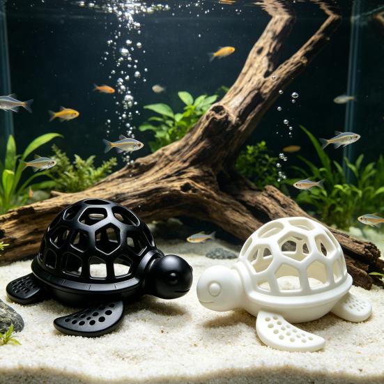 3D Printed Turtle Hide Cave for Fish Tank, Hollow Fish Shrimp Shelter Hideout House, Aquarium Fish Tank Decoration Accessories