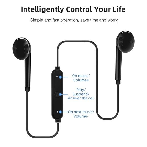 S6 Bluetooth 4.1 Headset Sport Wireless Headphone Mini In-Ear Mobile Earphone Comfortable S6 Stereo Talking & Music Earpiece