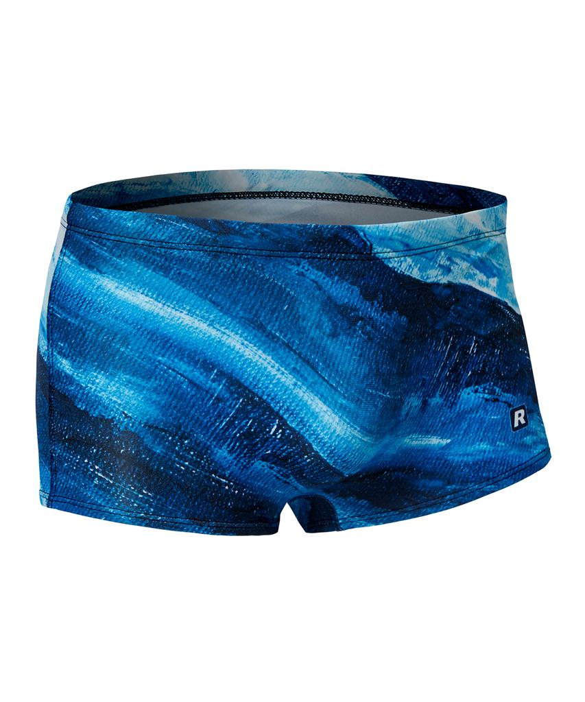 Laelliseupocheu [Osmr673 Blu] Blue Wave Firm Short Square Men'S Swimsuit Blue