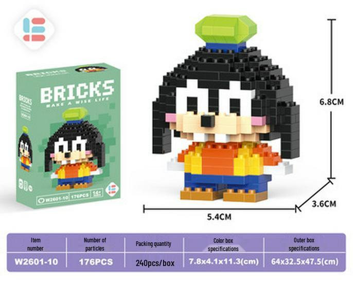 Cartoon Figurine Compatible Lego Bricks: Educational Micro Bricks Assemble Toy for Children