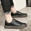 Men's Large Size Leather Casual Sneakers - Spring/Summer Breathable Cowhide with Soft Sole