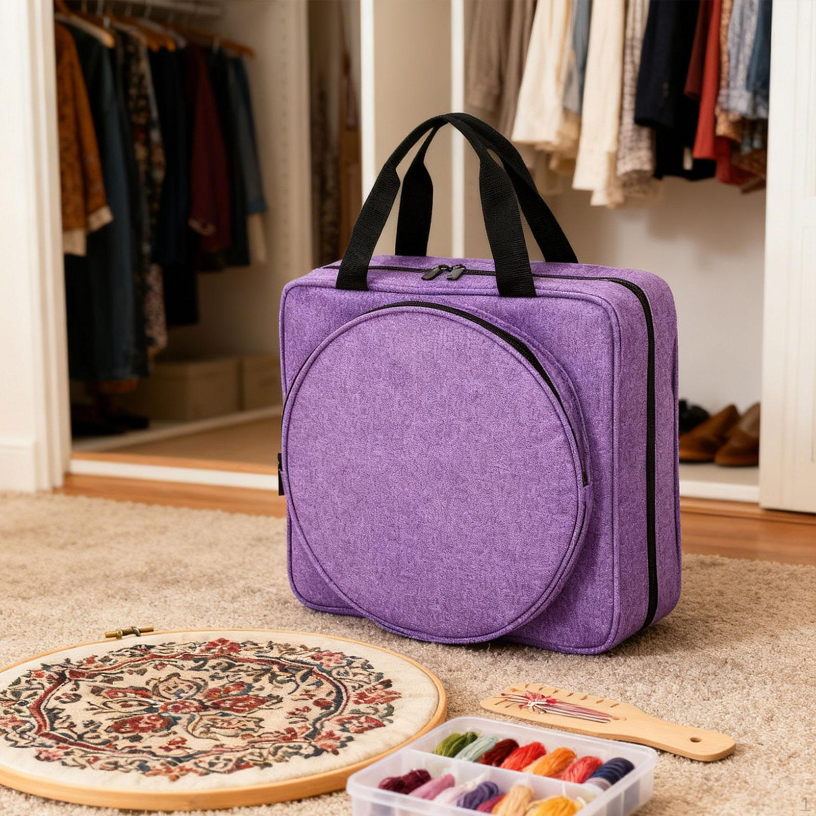 

Сумка для вышивки, сумка для рукоделия, чехол для переноски, без аксессуаров, сумки-тоут для вязания, квадратные принадлежности фиолетовый