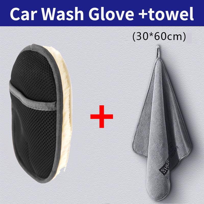 Gants De Lavage De Voiture En Laine Douce, Brosse De Nettoyage, Produits De Soins Pour Lave-linge De Moto, Gants De Lavage De Voiture En Peluche