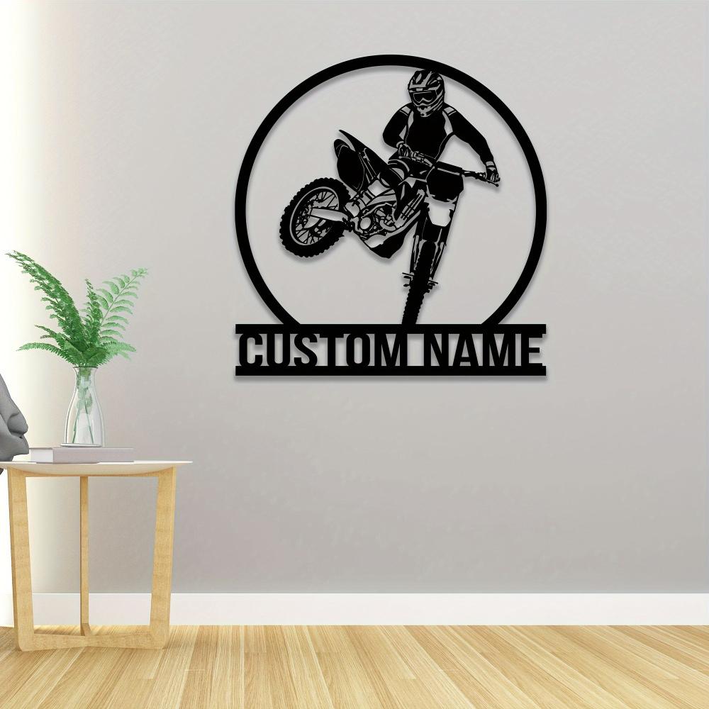 Customizable Motorcycle Metal Wall Art Family Name Sign Indoor Outdoor Holiday Gift