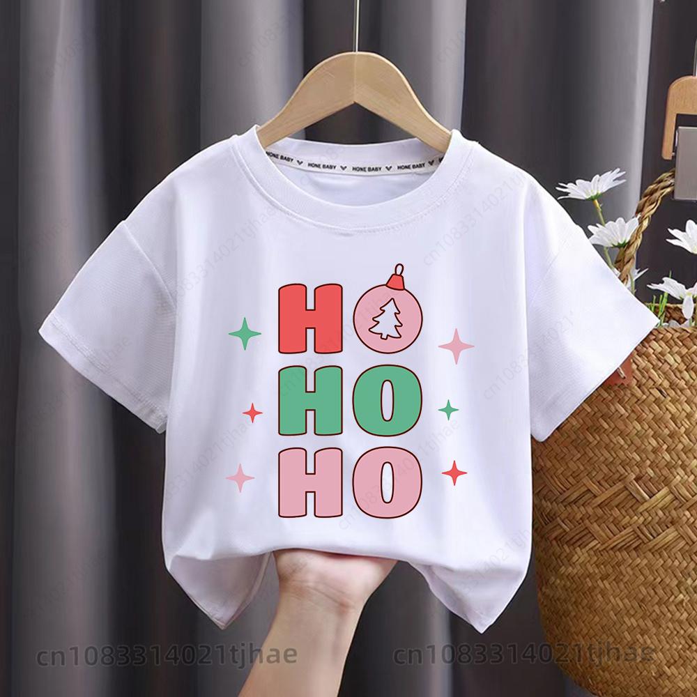 Merry Christmas Moose Graphics Kids Tshirts for Babys Santa Claus Christmas Party T-Shirt for Boys T Shirts for Girl Tops Tees