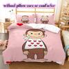 Curious GeorgePattern Bedding Quilt Set Quilt Cover Pillowcase Home Decoration Birthday Gift (1 * duvet cover + 2 * pillowcase, without core)