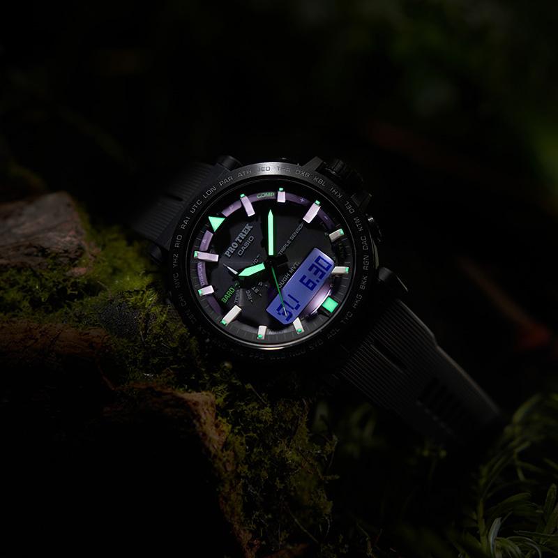 Casio PRO TREK Series-Disc Dual Display Series Outdoor Sports Six Radio Wave Large Dial Multi-function Shockproof and Waterproof Solar PRW-6621Y-1PR