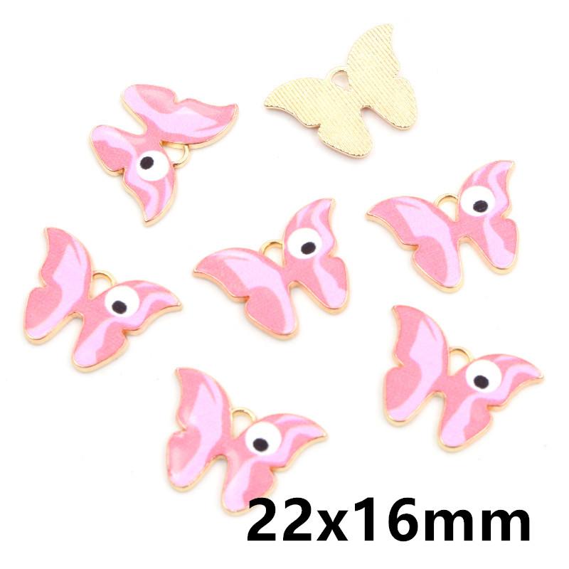 10pcs/lot 21x15mm Colorful Butterfly Charms Pendant Enamel Metal Small Charms Necklace Bracelet DIY Jewelry Making Accessories